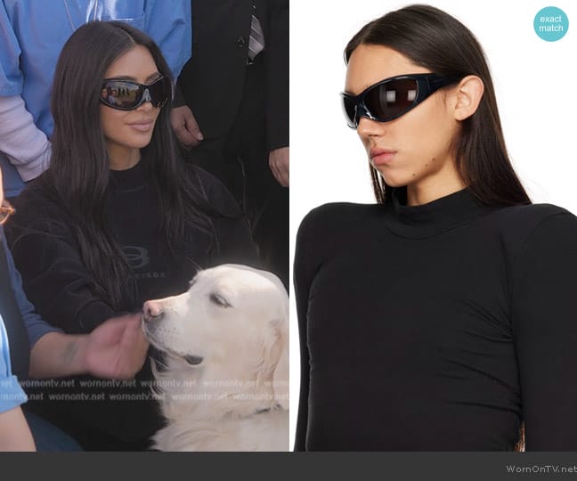 Kim’s black sunglasses on The Kardashians