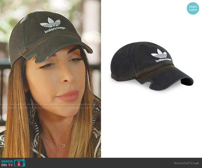 Balenciaga x Adidas Distressed Embroidered Baseball Cap worn by Taleen Marie (Taleen Marie) on The Real Housewives of Dubai