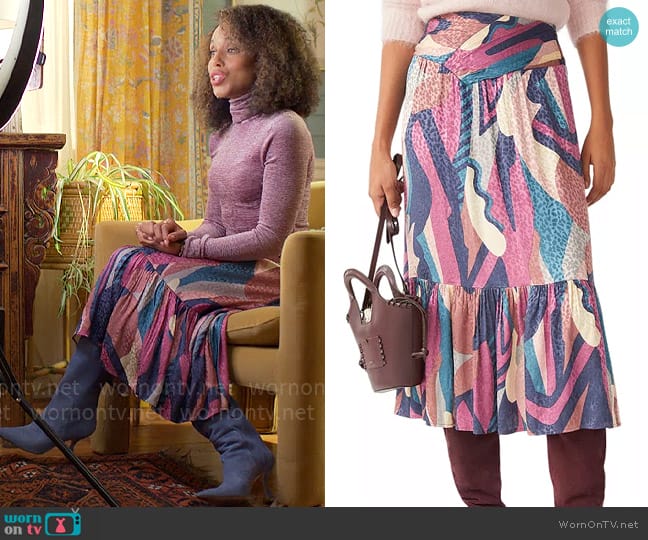 ba&sh Wei Tiered Midi Skirt worn by Paige Alexander (Kerry Washington) on UnPrisoned