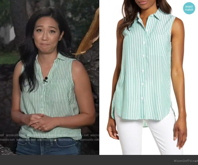 BeachLunchLounge Ana Sleeveless Stripe Shirt worn by Kathy Park on Today