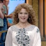 Bernadette Peters’ white embroidered top on Live with Kelly and Mark