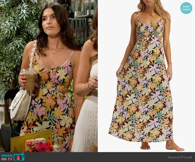 Billabong True Desire Floral Cutout Maxi Dress worn by Miriam (Isabella Dake) on The Young and the Restless