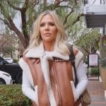 Jennifer’s leather sherpa vest on The Real Housewives of Orange County