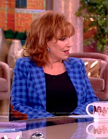 Joy's blue check print blazer on The View