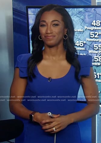 Brittany's blue cap sleeve dress on Good Morning America