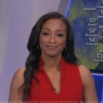 Brittany Bell’s red v-neck dress on Good Morning America