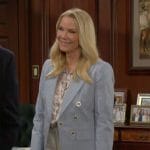 Brooke’s blue metallic stripe blazer on The Bold and the Beautiful