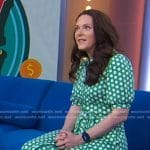 Carrie Joy Grimes’ green geometric print shirtdress on Good Morning America