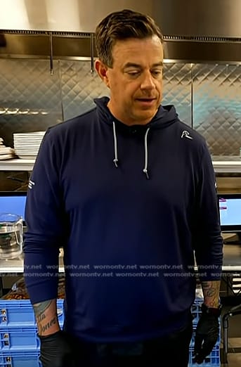 Carson Daly’s navy hoodie on Today