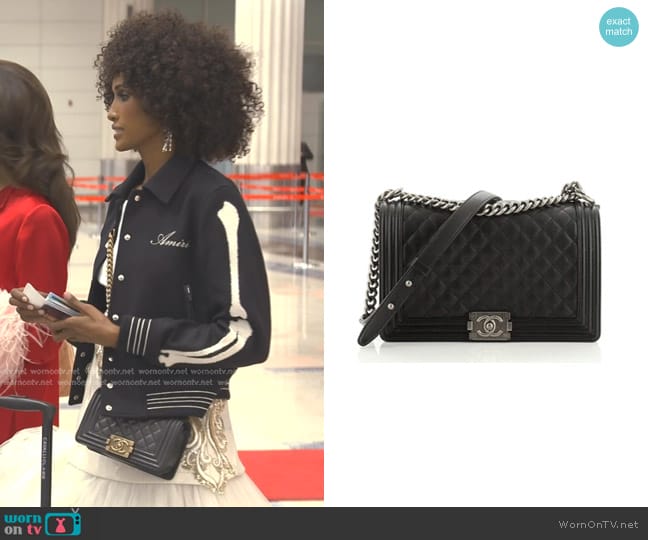 Chanel Medium Boy Quilted Flap Bag worn by Chanel Ayan (Chanel Ayan) on The Real Housewives of Dubai