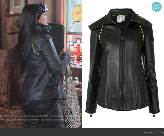 Chanel 2004 hooded leather jacket worn by Kim Kardashian (Kim Kardashian) on The Kardashians