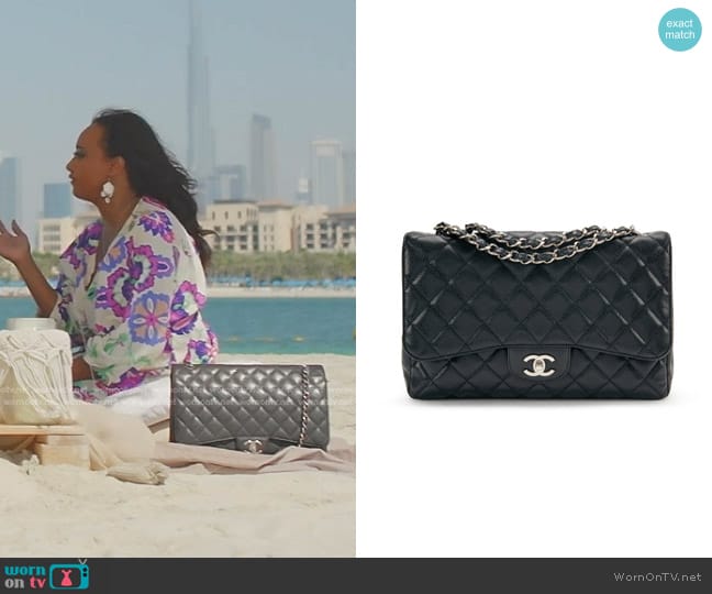 Chanel Caviar Quilted Maxi Single Flap worn by Ifrah Ayan (Ifrah Ayan) on The Real Housewives of Dubai