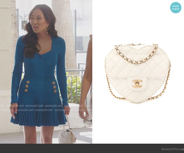 Chanel Lambskin Quilted CC In Love Heart Bag worn by Katie Ginella on The Real Housewives of Orange County