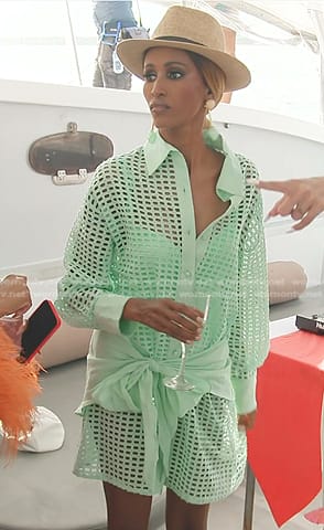 Chanel's mint green swimsuit and shirtdress on The Real Housewives of Dubai