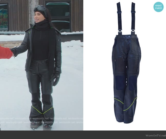 Chanel : Ski Pants with Suspenders worn by Kim Kardashian (Kim Kardashian) on The Kardashians