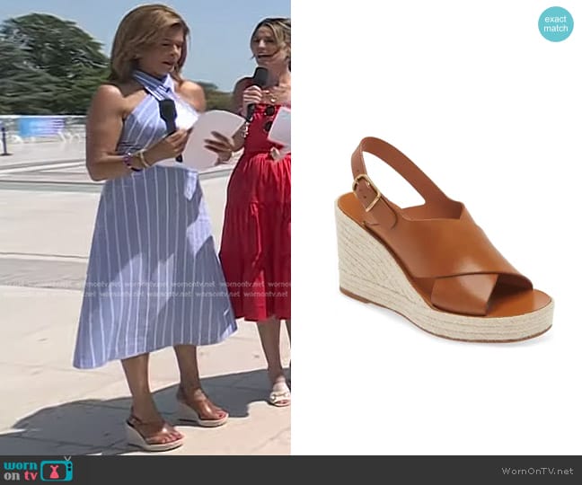 Chloe Pary Espadrille Wedge Slingback Sandal in Ginger Brown worn by Hoda Kotb on Today