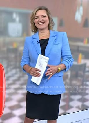 Christine Romans’ blue tweed blazer on Today