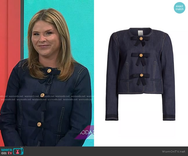 Cinq a Sept Taya Denim Jacket in Indigo worn by Jenna Bush Hager on Today