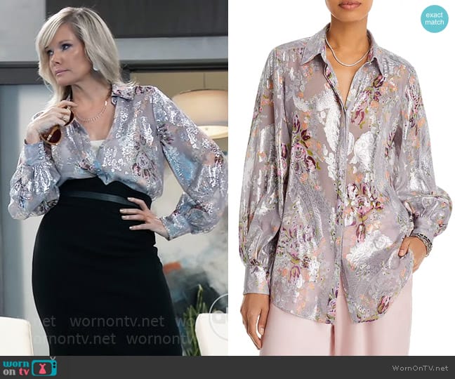 Cinq a Sept Claudette Shirt worn by Ava Jerome (Maura West) on General Hospital