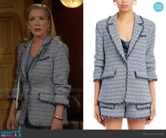 Cinq a Sept Noemi Boucle Chloe Blazer worn by Nikki Reed Newman (Melody Thomas-Scott) on The Young and the Restless