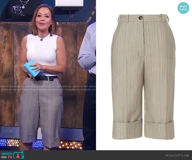 Co Cuffed Shorts worn by Eva Pilgrim on Good Morning America