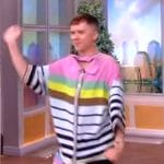 Cole Escola’s stripe sweater dress on The View