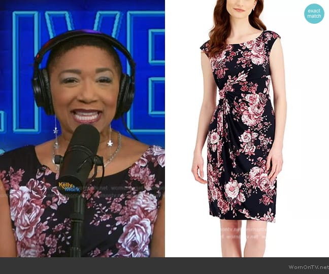 Connected Floral Side-Tab Sheath Dress worn by Deja Vu on Live with Kelly and Mark