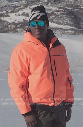 Corey's orange ski jacket on The Kardashians