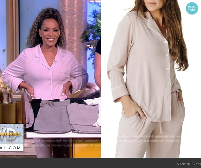 Cozy Earth Long Sleeve Knit Pajamas worn by Sunny Hostin on The View