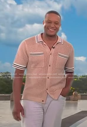 Craig Melvin’s beige crochet shirt on Today