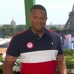 Craig Melvin’s colorblock polo shirt and belt on Today