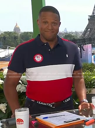 Craig Melvin's colorblock polo shirt and belt on Today