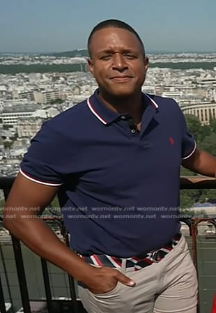 Craig Melvin's navy polo shirt on Today