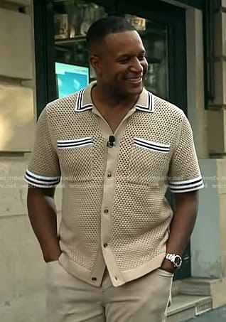 Craig Melvin's beige crochet shirt on Today