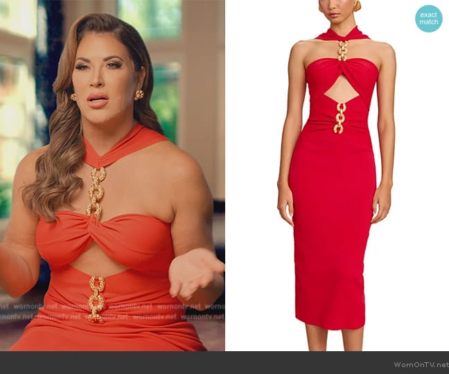 Cult Gaia Cristos Knit Dress worn by Emily Simpson on The Real Housewives of Orange County