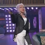 Cyndi Lauper’s colorblock pants on The Kelly Clarkson Show