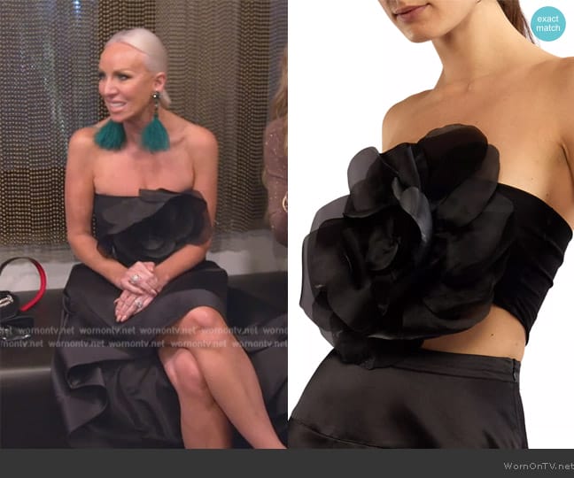 Cynthia Rowley Organza Flower Bandeau Top worn by Margaret Josephs on The Real Housewives of New Jersey