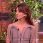 Daisy Edgar-Jones’s beige strapless dress on The View