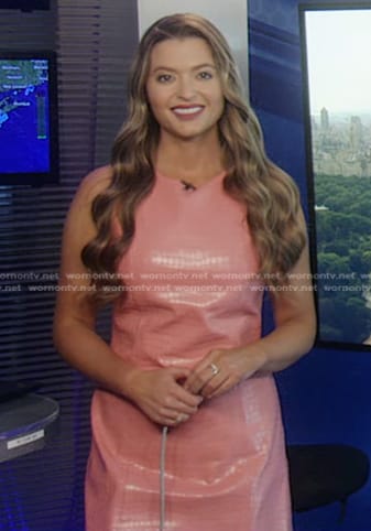 Dani’s pink croc embossed dress on Good Morning America