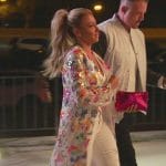 Danielle’s white floral sequin kimono on The Real Housewives of New Jersey