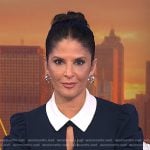 Darlene’s navy keyhole collared dress on Today