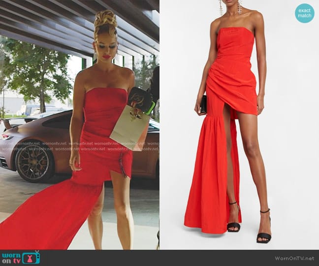 David Koma Asymmetrical Ruched Dress worn by Caroline Stanbury (Caroline Stanbury) on The Real Housewives of Dubai