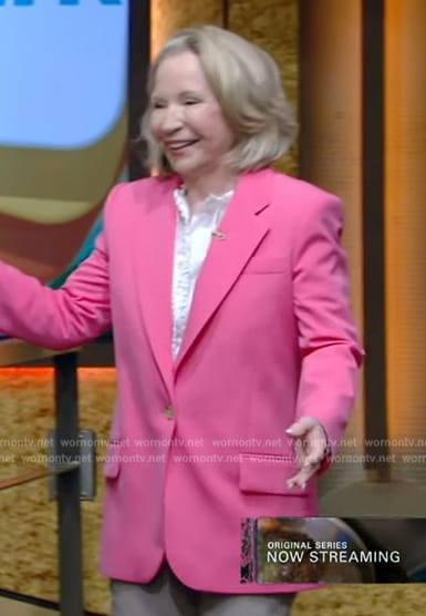 Debra Jo Rupp’s pink blazer on Live with Kelly and Mark