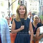 Savannah's denim midi dress with white stitching on Today