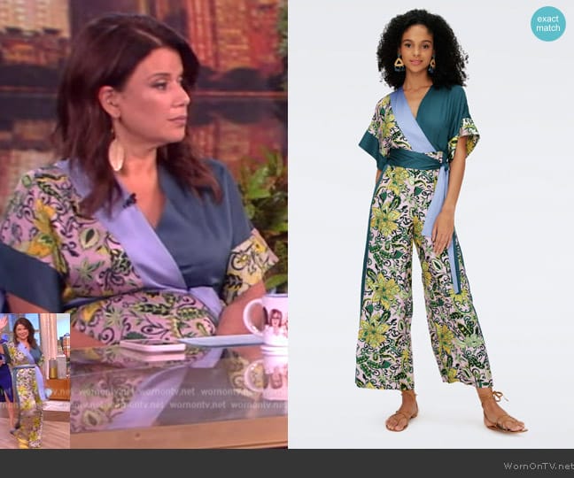 Diane von Furstenberg Rinna Jumpsuit in Garden Paisley worn by Ana Navarro on The View