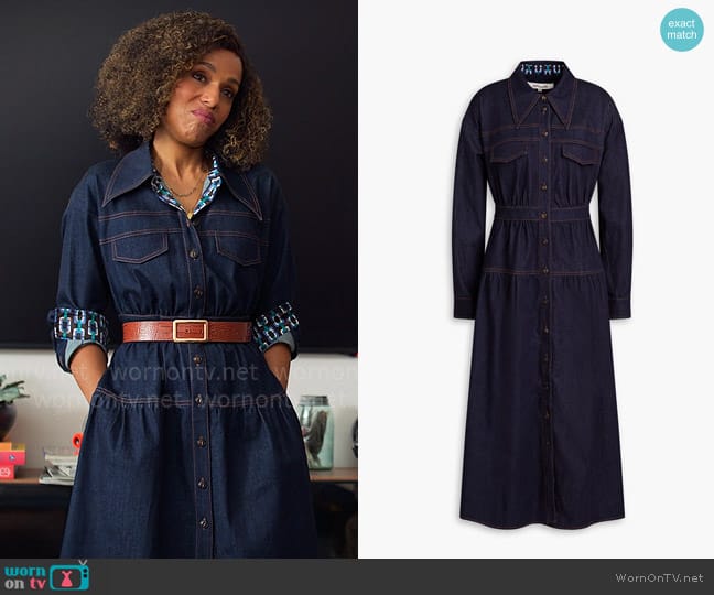 Paige’s denim shirtdress on UnPrisoned