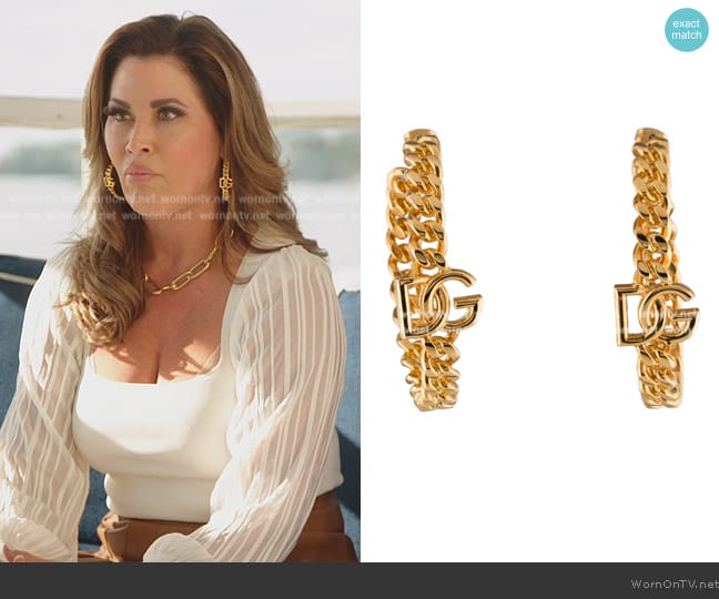 Dolce & Gabbana Chain Hoop Earrings worn by Emily Simpson on The Real Housewives of Orange County