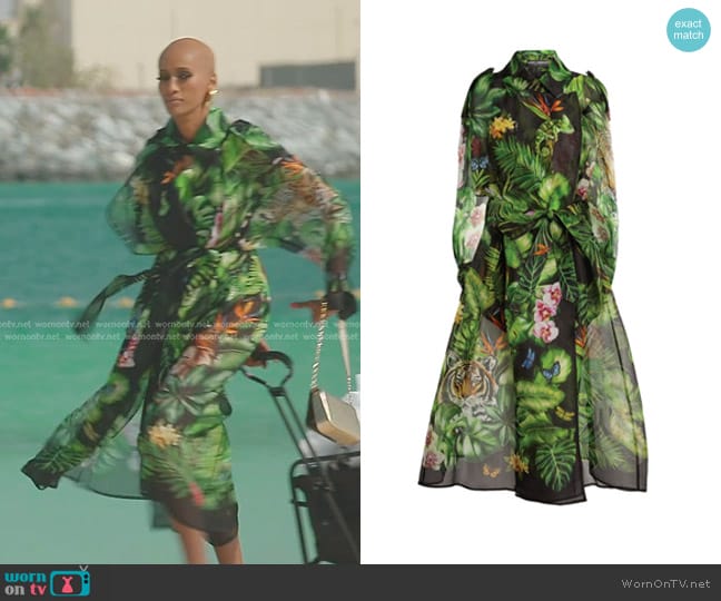 Dolce & Gabbana Sheer Silk Trench Coat worn by Chanel Ayan (Chanel Ayan) on The Real Housewives of Dubai