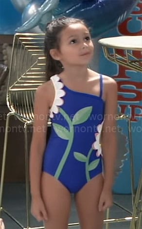 Donna's asymmetric flower swimsuit on General Hospital