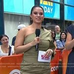 Donna’s khaki one-shoulder dress on Today